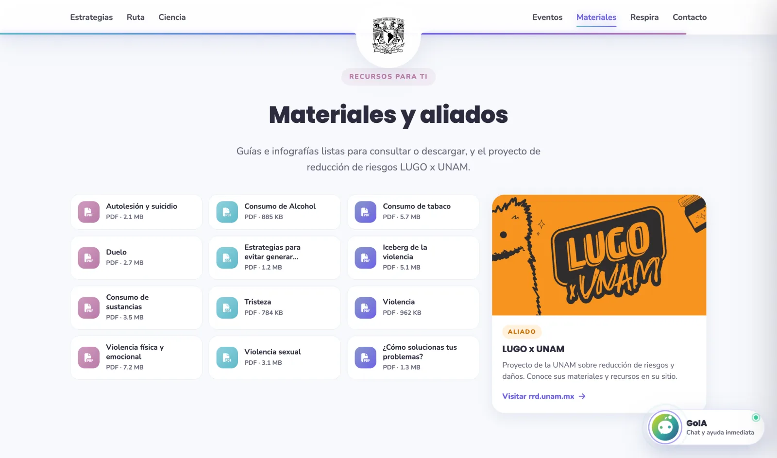 Materiales y aliados
