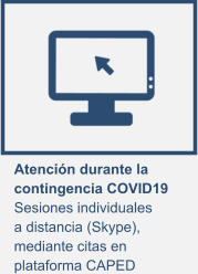 Atención durante la contingencia COVID19 Sesiones individuales a distancia (Skype), mediante citas en plataforma CAPED